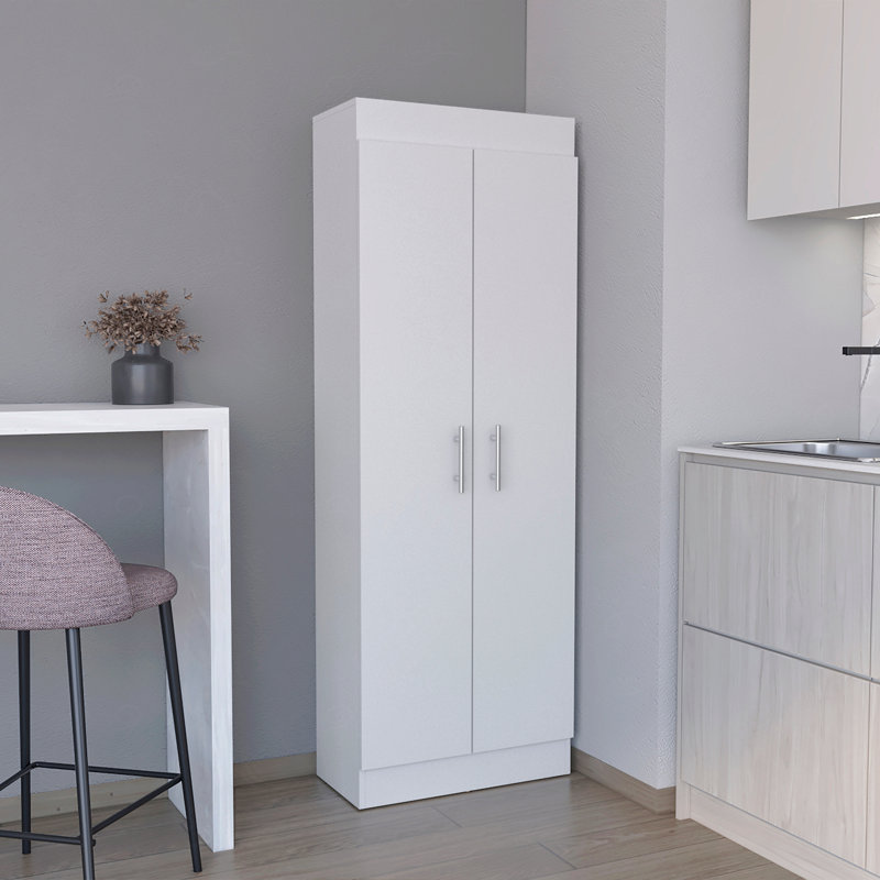Pantry Cabinet 67" H, 5 Internal Shelves, White