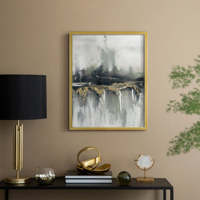 Indyscape and Gold Framed Print - Solid Wood