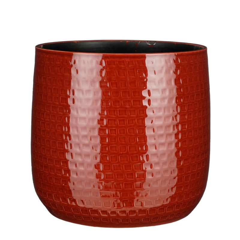 Kristine Ceramic Pot Planter, 30cm H x 32cm W x 32cm D, Yellow