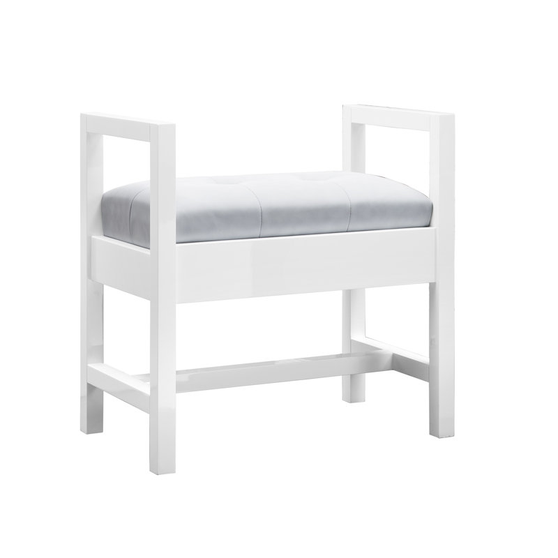 Addison Upholstered Bench, Glossy White