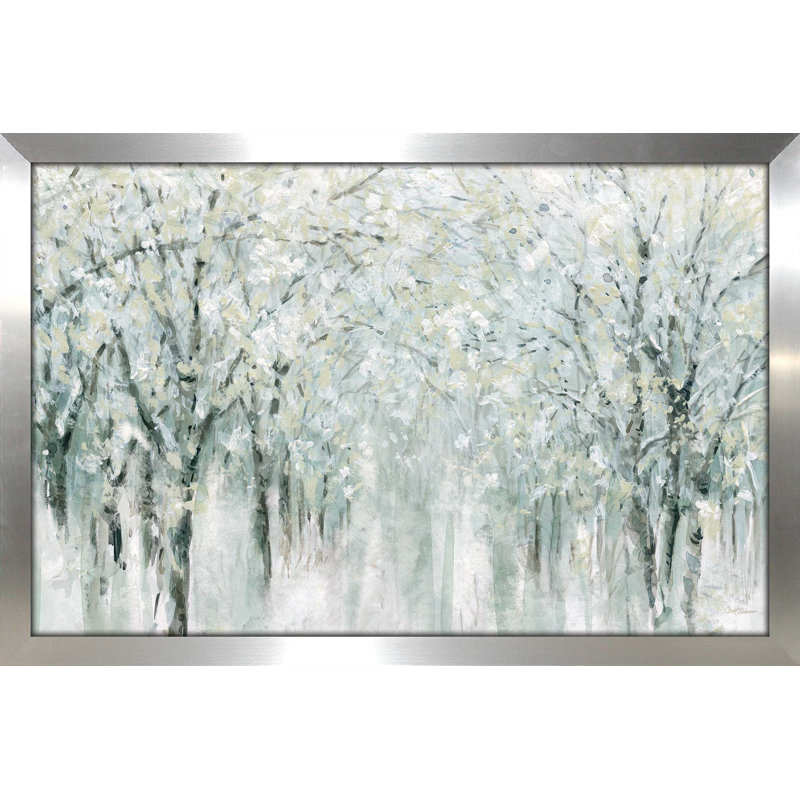 « winter brume », reproduction de peinture à l’huile encadrée, H 21,5 po x l 27,5 po x P 0,75 po
