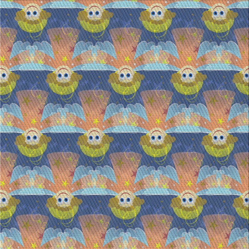 Tapis décoratif bleu d’ageus, Carré 8 pi