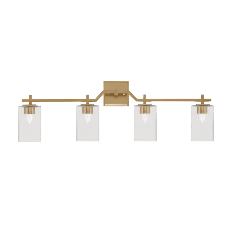 Bar pour salle de bain Headland illustré avec verre à bulles transparent de 7 po, H 11 po x l 34 po x P 5,5 po, Laiton