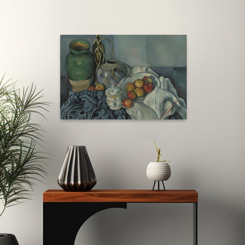 Nature morte aux pommes, vers 1893-1894. Estampe murale abstraite contemporaine sur le thème des fruits., H 16 po x l 24 po