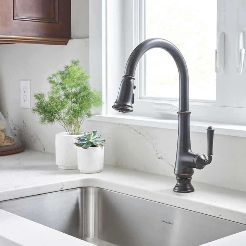 American Standard Delancey Pull Down Kitchen Faucet, Legacy Bronze
