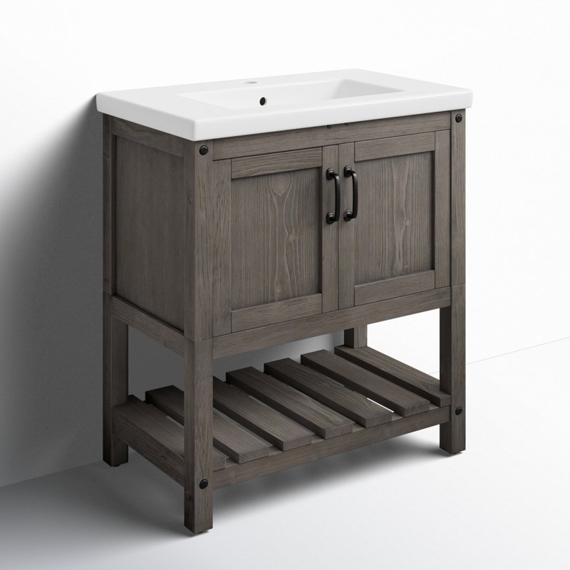 Ensemble de meuble-lavabo simple 30 po Radstock, Gris antique