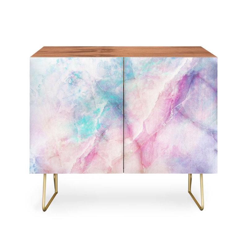 Emanuela Carratoni Iridescent Marble 2 Door Credenza Cabinet