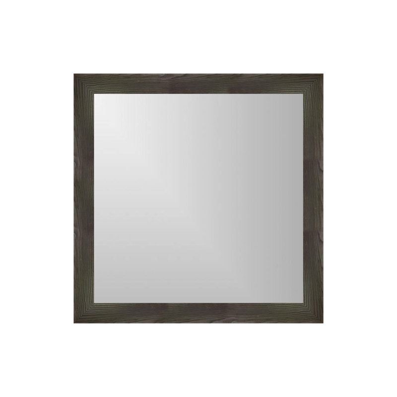 Arber Solid Wood Flat Mirror, Charcoal Black, 43" x 43"
