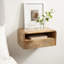 Tablette flottante en bois massif de 9 po de hauteur Langley-697422471