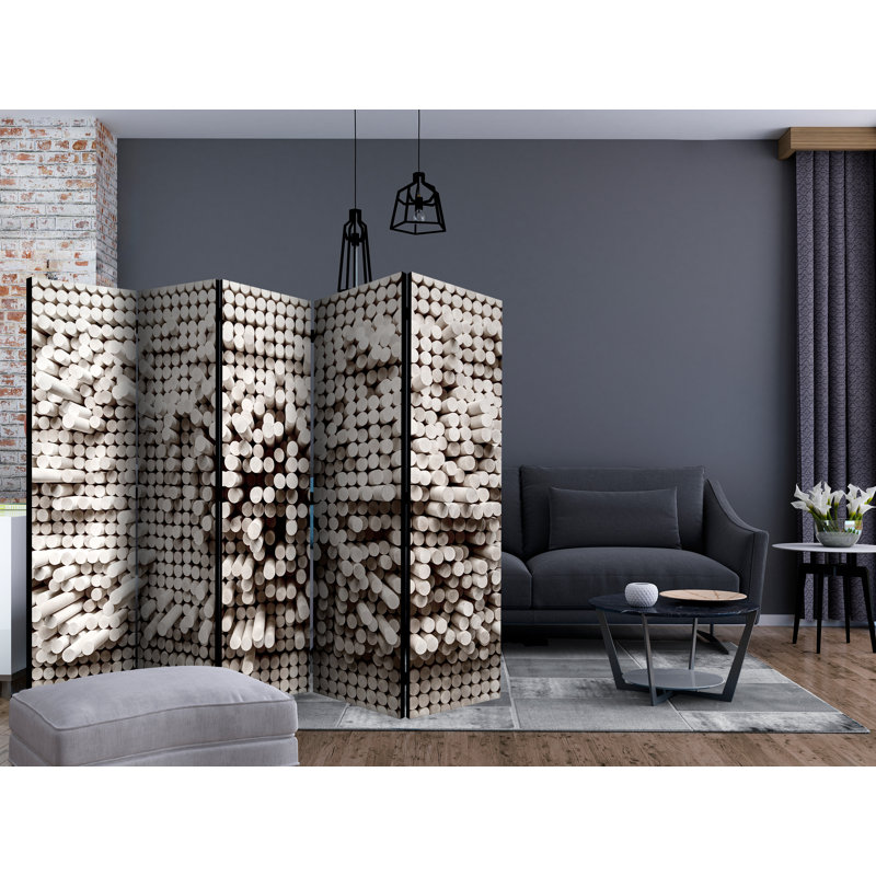 Plimoth 172cm H Solid Wood Folding Room Divider, 5
