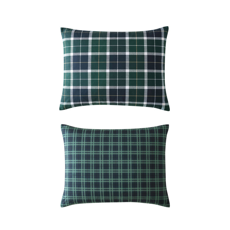 Navy and Green Reversible Microfiber Twin Bedspread Set