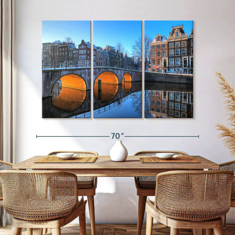 Canal Sireci à Amsterdam, H 42 po x l 65 po