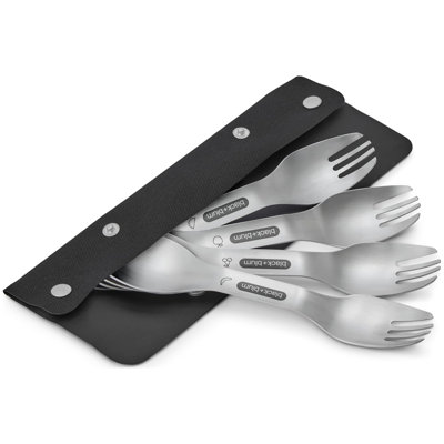 Stainless Steel Wood Stainless Steel Spork Flatware