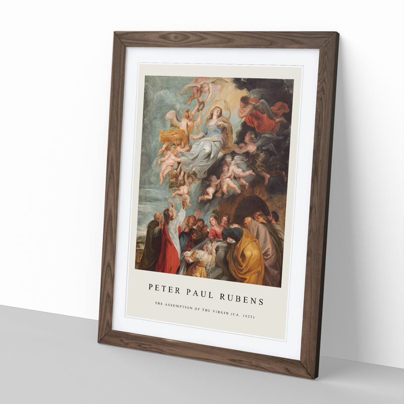 The Assumption of the Virgin by Peter Paul Rubens - Picture Frame Painting, 65cm H x 48cm W x 2cm D, Walnut Framed