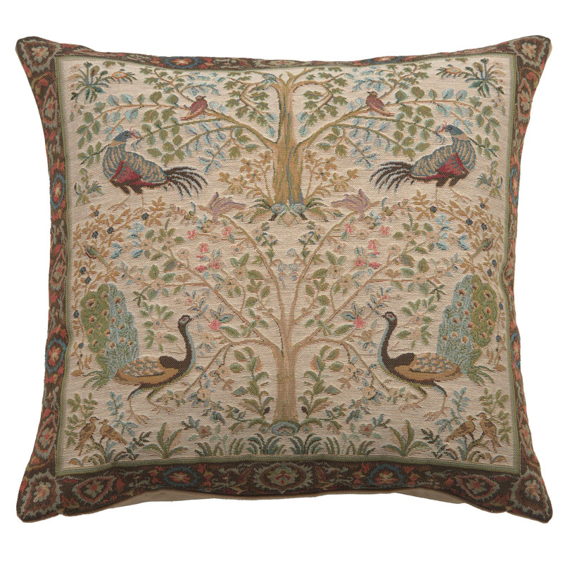Floral Cotton Blend Pillow Cover, White Floral