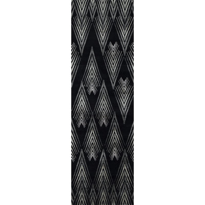 Karat Chevron Area Rug in Charcoal/Silver/Gray