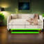 Lits avec rangement, lit de jour simple en bois de velours, canapé-lit compact moderne