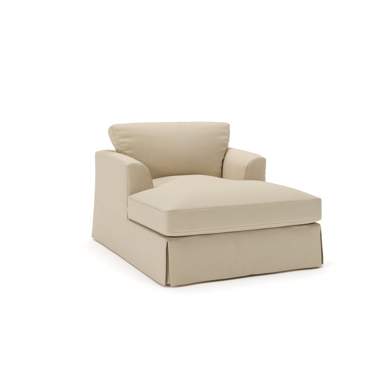 Lucia Upholstered Chaise Lounge, Bayou Stone Canvas