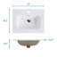 Integrated White Ceramic Basin with One Faucet Hole for Modern Bathrooms