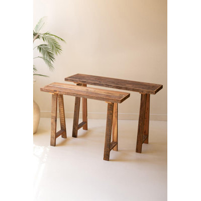 Ensemble de deux consoles en bois recyclé