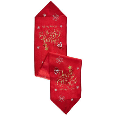 The Holiday Aisle® Druscilla, Polyester Embroidered Jacquard , For Holiday Party, Kitchen Dining, Banquet, Restaurant, And Dining Room Dresser Decor,, Snow Flakes , 13 Inch X 70 Inch, Rectangular, Decorative Table Runner