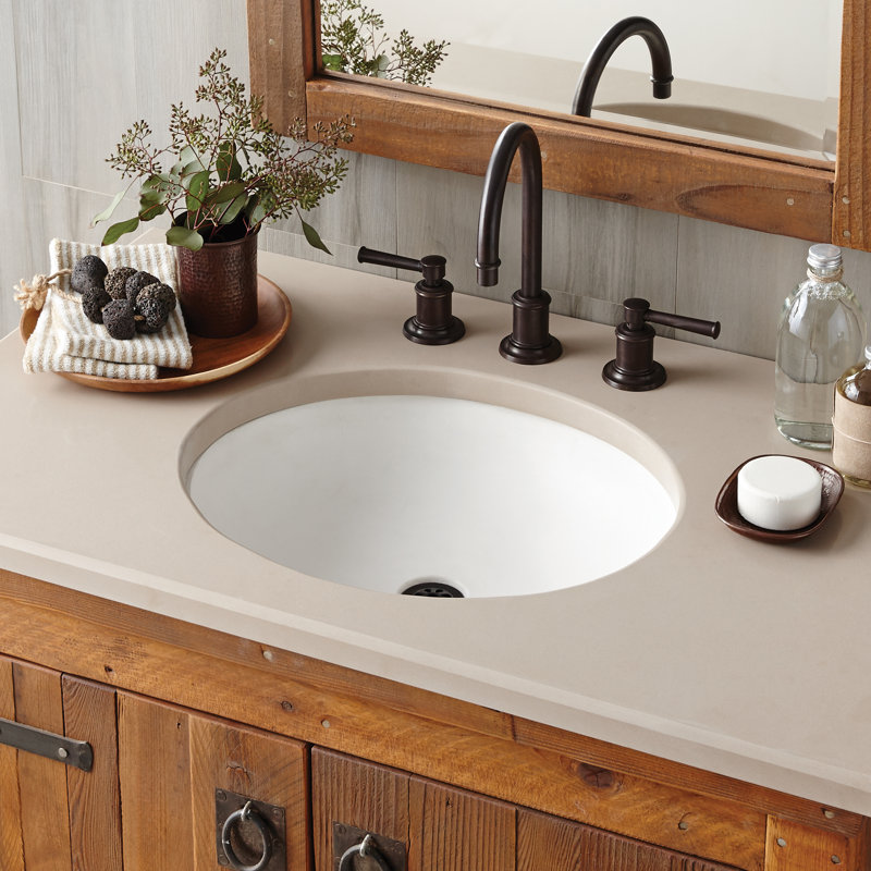 Tolosa Stone Handmade Oval Drop-in Bathroom Sink, Sand