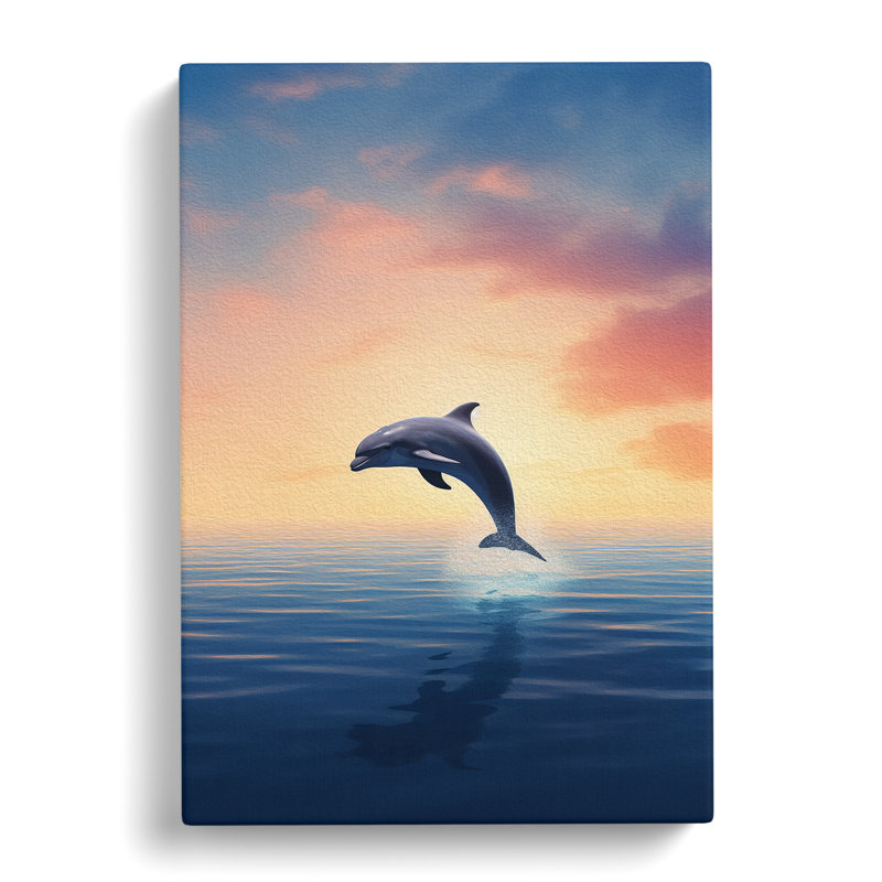 Dolphin Minimalism - Print, 60cm H x 40cm W x 3cm D