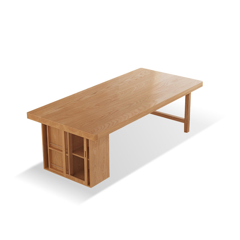 Bureau rectangulaire en bois massif Burlywood, H 29,53 po x l 62,99 po x P 27,56 po