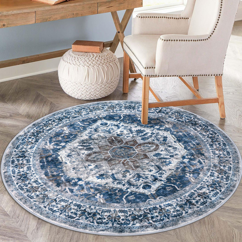 Tapis d'intérieur antidérapant Jodhveer , Rond 6 pi
