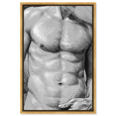 Torse mâle en gris - impression