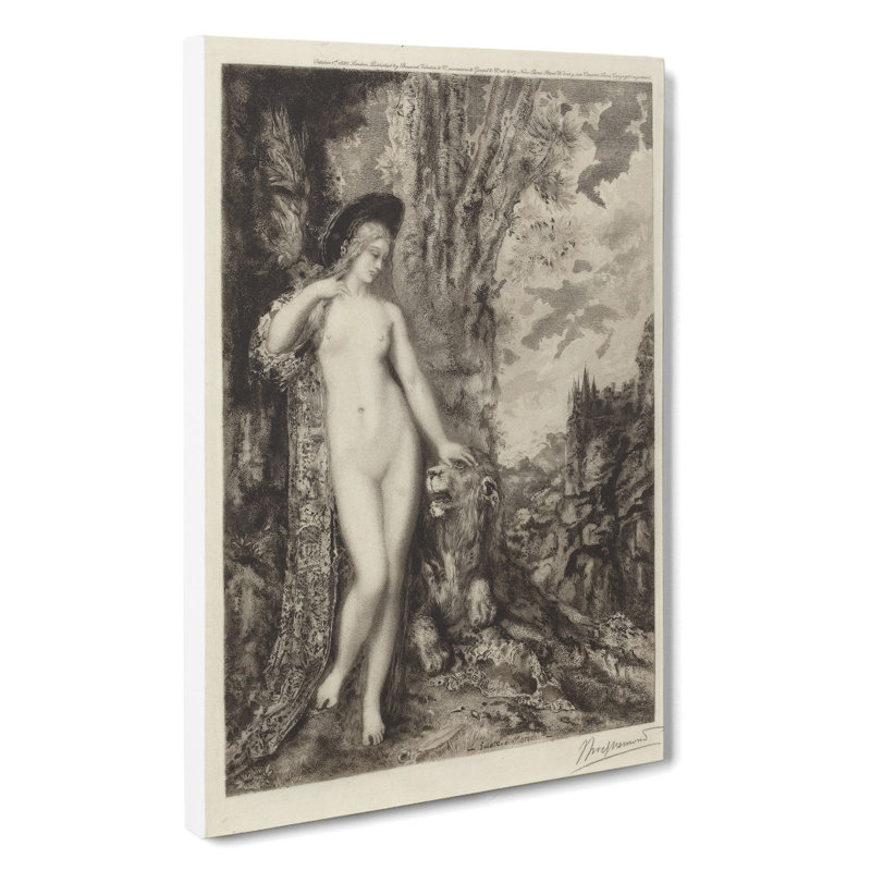 The Amorous Lion by Gustave Moreau - Wrapped Canvas, 35cm H x 35cm W x 3cm D
