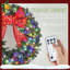 Couronne de Noël artificielle 48 po avec nœud 3D rouge, 11 modes d'éclairage, couronne de Noël avec télécommande, 200 lumières DEL, 702 conseils pour la décoration intérieure et extérieure des Fêtes-1876238577