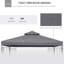 Outsunny Gazebo Replacement Canopy, 2-Tier Top UV Cover For Outdoor Gazebo, Dark Grey (TOP ONLY)
