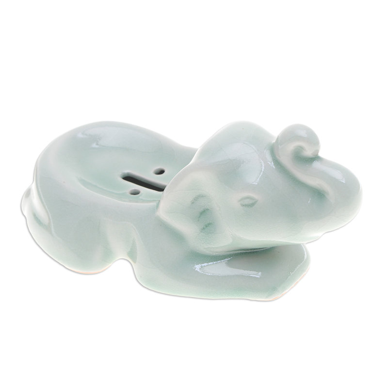 Handmade Elephant Clean Celadon Ceramic Soap Dish