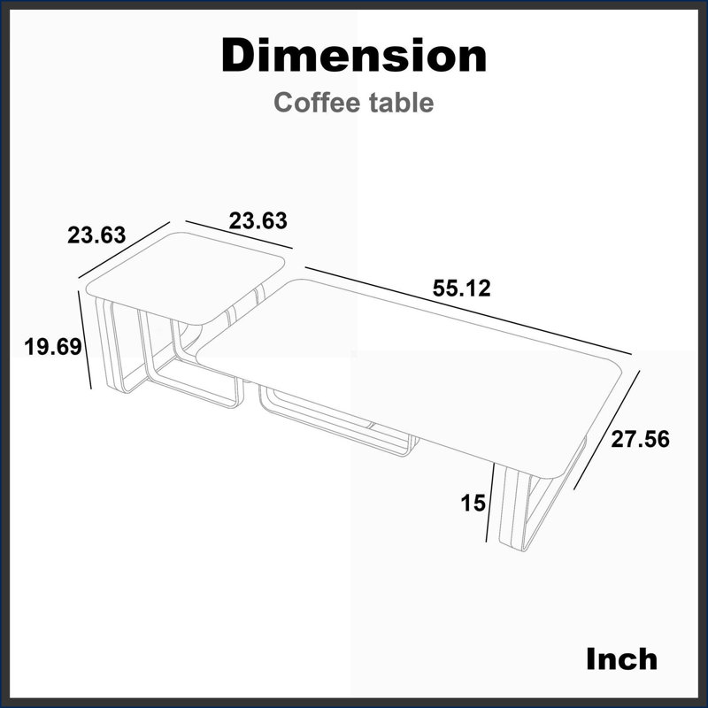 Table basse rectangulaire en pierre frittée avec cadre en métal doré pour le salon, facile à nettoyer et résistante aux égratignures