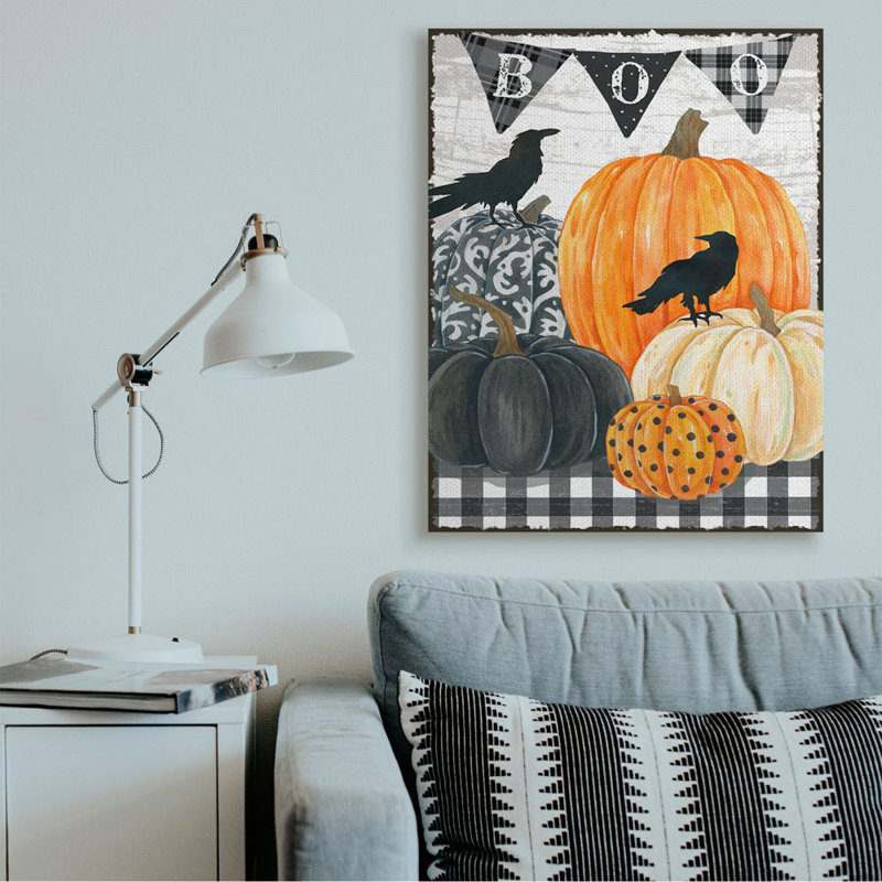 "Lunatique Halloween scene Farm" par Andrea Tachiera, impression d’art graphique, Toile tendue, H 48 po x l 36 po x P 1,5 po