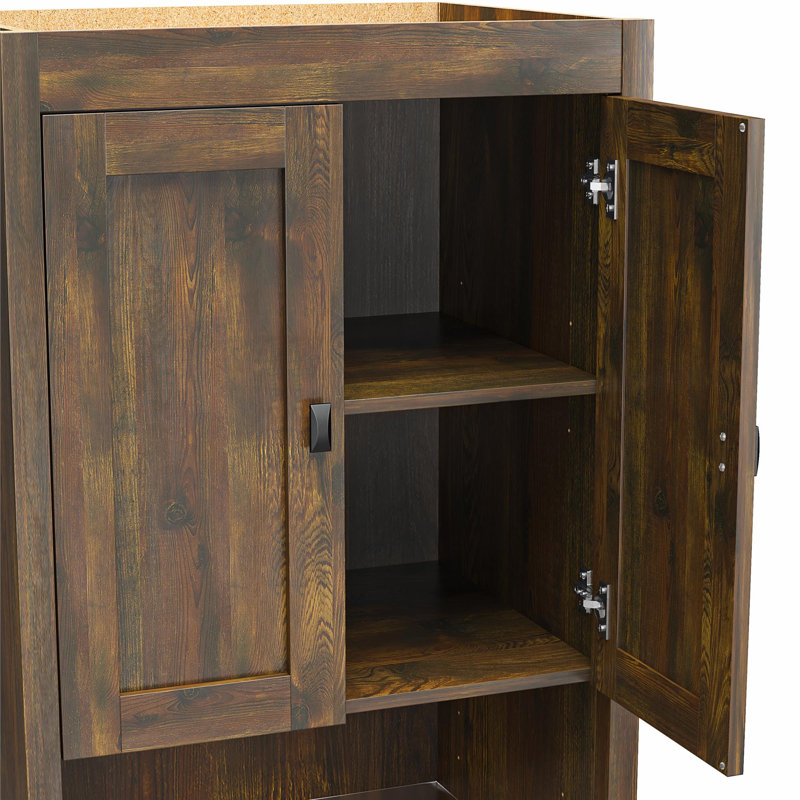Armoire de rangement à 2 tiroirs et 4 tiroirs Elwina, Rustique