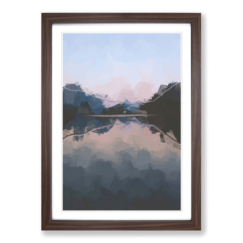 Italian Lake in Abstract - Picture Frame Graphic Art Print, Walnut Framed, 65cm H x 48cm W x 2cm D