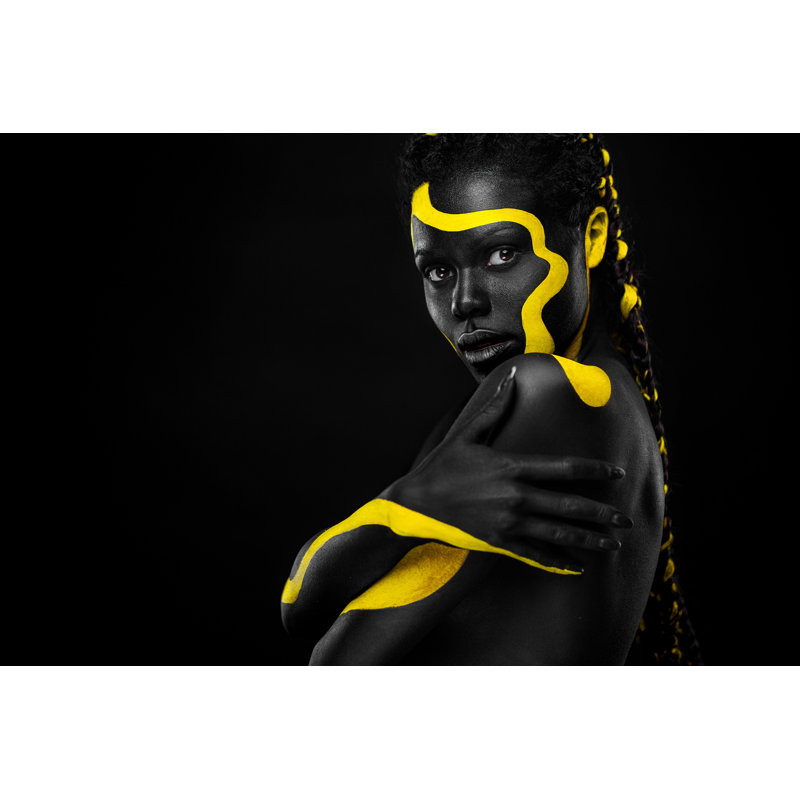 Berke Girl With Colorful Bodypaint - Wrapped Canvas Print, 30cm H x 46cm W x 3.8cm D