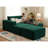 73.4" Corduroy 2-Seater Compression Sofa with Ottoman, No Assembly Required, Foam & Independent Pocket Springs-1444038025