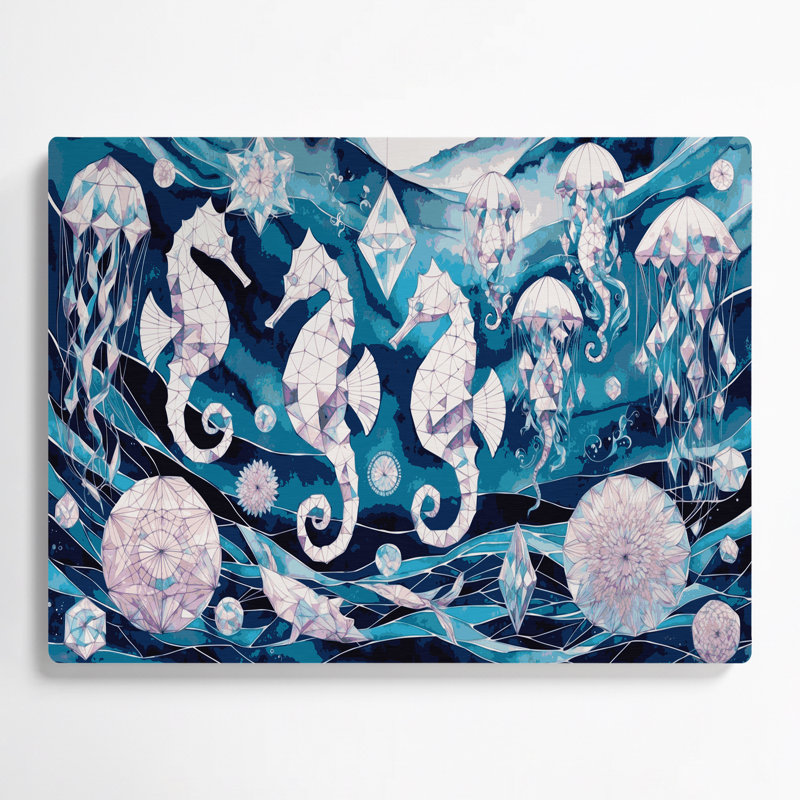 Art mural en métal bleu nautique, H 20 po x l 24 po