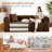 Boneless 4-in-1 Folding Convertible Sofa Bed, 78 Inch Faux Leather Boneless Couch, Loveseat Sleeper with Pull Out Bed, Floor Sofa Modular Futon Teddy Sofa for Living Room Bedroom Lounge-1003312404-1003312495