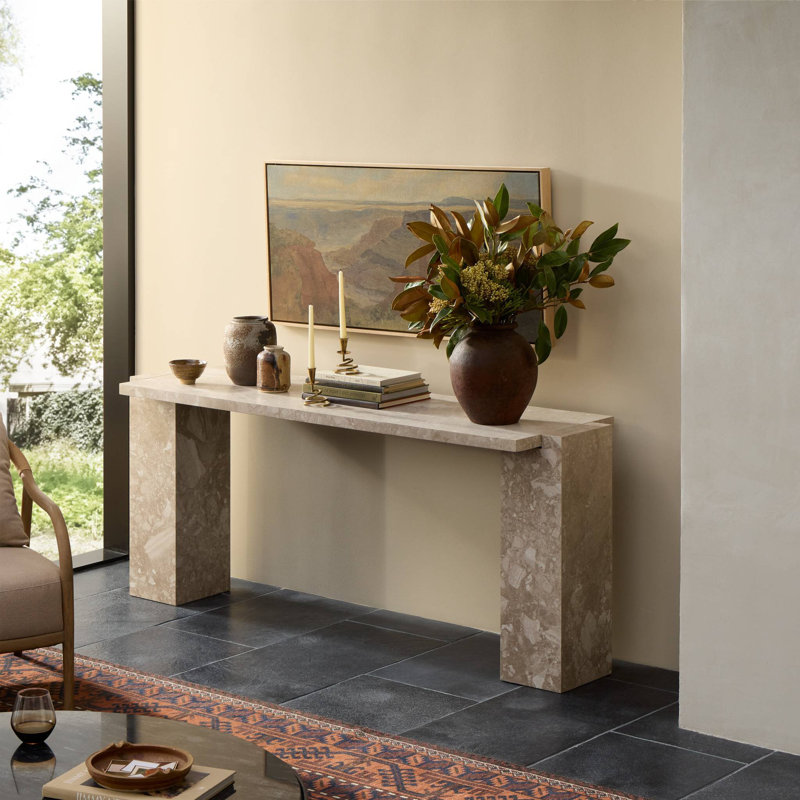 Romano 73'' W Marble Console Table