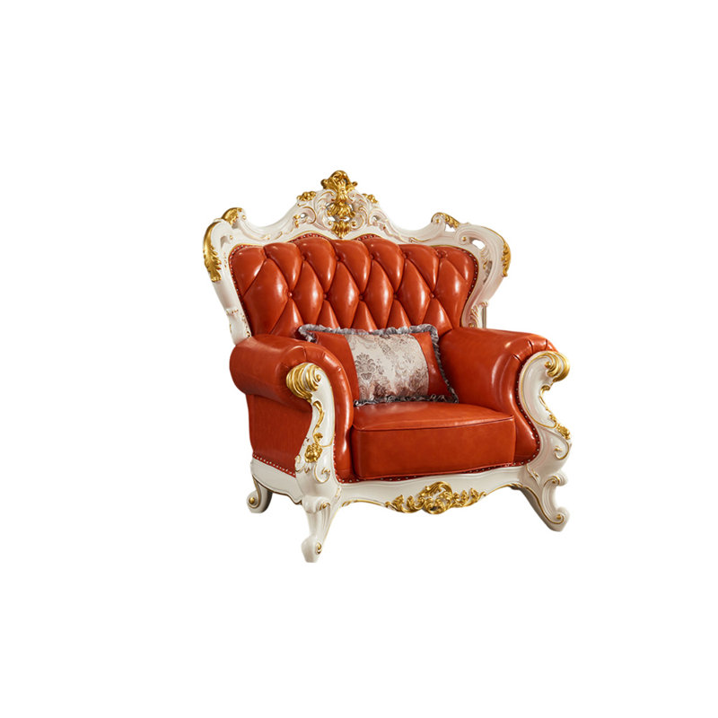 Chaise rétro en cuir de style européen