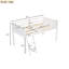 Lit mezzanine simple bas blanc avec main courante détachable - disposition réglable en bois de taille compacte-1184754987-1184754986