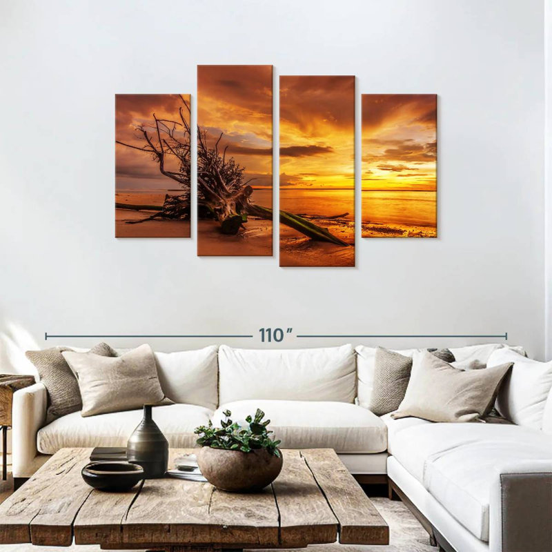 Gillard Driftwood au coucher du soleil, H 48 po x l 75 po