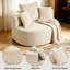 Canapé à compression ovale de 46,5 po de large sans assemblage avec coussins, méridienne en velours côtelé pour salon, peu encombrant-2001000682