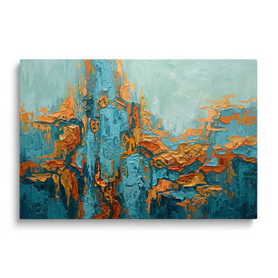 Multicolor Canvas Abstract Oil Painting, Modern Contemporary Textured Wall Art for Living Room Bedroom and Home Office