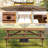 8 Person Brown Wooden Picnic Table, Outdoor Camping Dining Table With 2 Seats, Garden, DIY With 2 Built-In Benches, 2220Lb Capacity-931690621
