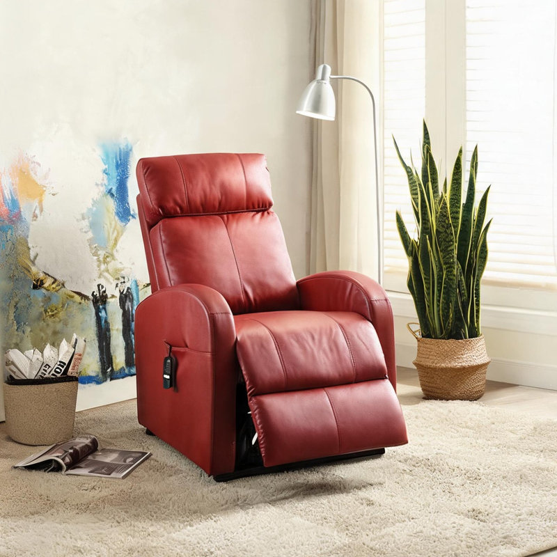 Fauteuil inclinable électrique en similicuir pour le salon, d'une largeur de 37 pouces avec télécommande